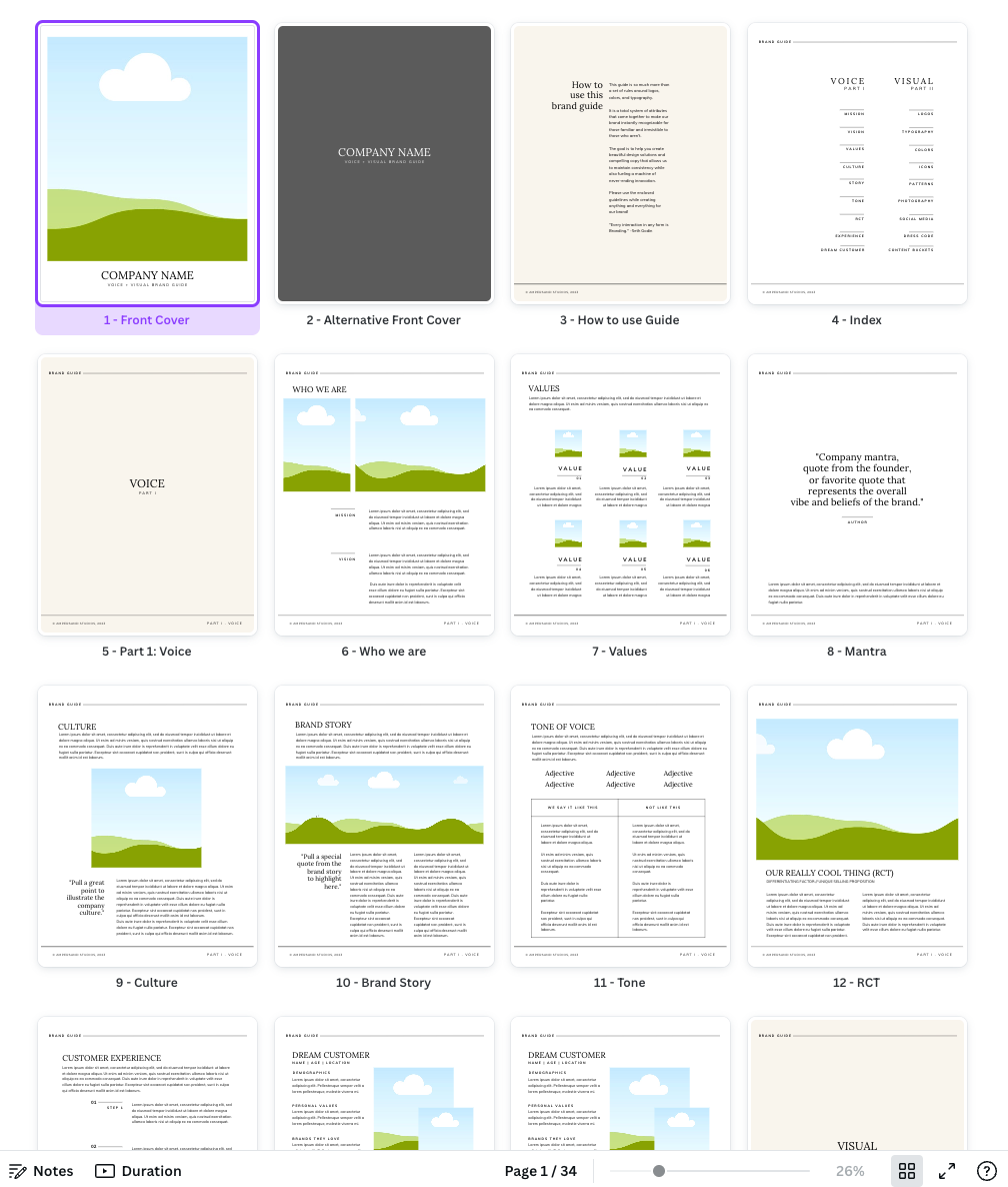Voice + Visual Brand Guide Canva Template
